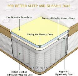 10 Inch Single Gel Memory Foam Mattress Pocket Spring Bed Cool Sleep Mattress