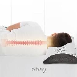 2 x Contour Memory Foam Pillow Bamboo Luxury Firm Head Neck Support Orthopaedic