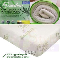 Bamboo Mattress Toppers Memory Foam Luxury Hotel Quality Super Soft Durable Matt