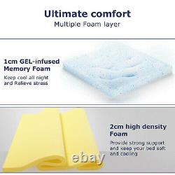 BedStory 25cm Double Mattress Memory Foam Pocket Sprung Hybrid Mattresses Firm