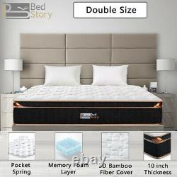BedStory 25cm Memory Foam Pocket Sprung Double Mattress Hybrid Firm Mattresses