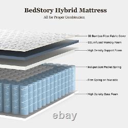 BedStory 25cm Memory Foam Pocket Sprung King Mattress Hybrid Bed Mattresses