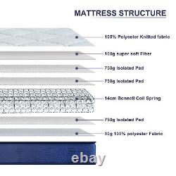 BedStory Memory Foam Bonnell Sprung Hybrid Mattress 4ft6 Double Bed Matress