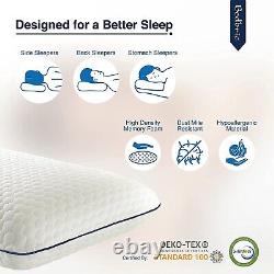 Bedbric Soft Pillow Bounce Back Memory Foam 6 Pack Firm Deluxe Striped