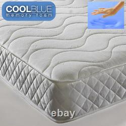 Cool Blue Memory Foam 9 Depth Open Coil Spring Single Double Roll Out Mattress