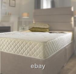 Deluxe Hybrid Cool Blue Memory Spring Foam Quilted Mattress All UK Sizes