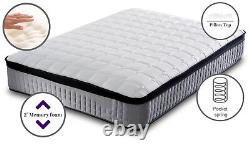Deluxe Pillowtop 3000 Pocket Sprung Grey Mattress Cashmere Spring Memory Foam