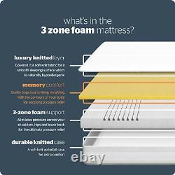 Double Memory Foam Matress, Luxury 3 Zone Memory Foam Rolled Mattress