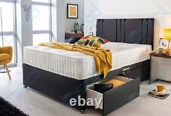 Fabric Divan Bed Luxury Memory Foam Mattress & Free Headboard 3ft 4ft6double 5ft