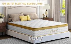King/5Ft Mattress Memory Foam 10 Inch Pocket Spring Breathable Soft Cover Bed