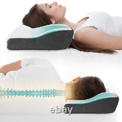 LIVIVO Contour Memory Foam Head Neck Pillow Back Orthopedic Firm Support Sleep