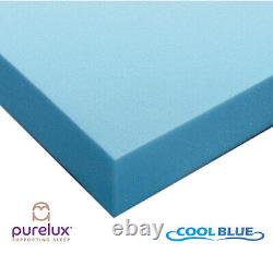LUXURY COOL BLUE FOAM TOPPER -NO COVER Perfect for Single, Double and King Beds