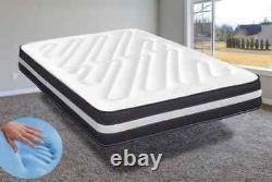 Luxury Coolblue Quilted Memory Foam Mattress 3ft Single 4ft6 DOUBLE 5ft King 6ft