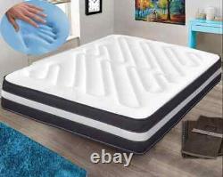 Luxury Coolblue Quilted Memory Foam Mattress 3ft Single 4ft6 DOUBLE 5ft King 6ft