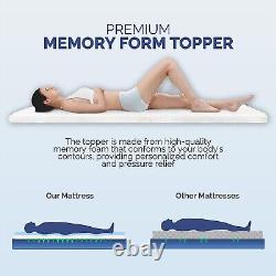 Luxury Memory Foam Mattress 2-layer Topper Enhancer 7cm Depth Inc Bamboo Cover