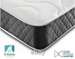 Luxury Memory Foam Sprung Mattress Quilted Cover Black Border