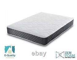 Luxury Memory Foam Sprung Mattress Quilted Cover Black Border