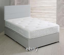 MEMORY DIVAN BED SET WITH MATTRESS AND HEADBOARD 3FT 4FT6 Double 5FT King