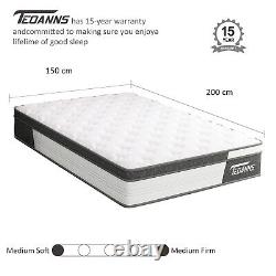 Mattress Memory Foam Hybrid Coil Spring Bedding 4FT6 Double 3FT 4FT 5FT 10 inch
