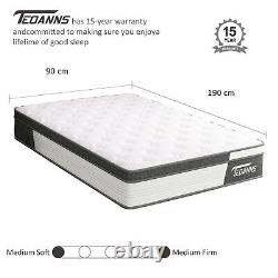 Medium Mattress Naiveer Memory Foam Hybrid Sprung Luxury Mattress 10 Single 3FT