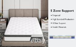 Memory Foam Mattress 5FT King Cool Sleep Bed Mattress Pocket Spring Medium Firm