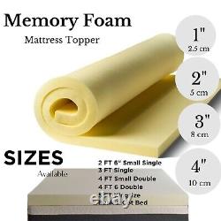 Memory Foam Mattress Topper 1, 2, 3, 4 Depth Orthopaedic Mattress All Sizes