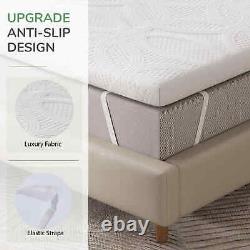Memory Foam Mattress Topper with Luxury Cover and Elastic Straps ALL SIZES