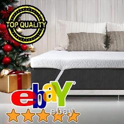 Memory Foam Mattress Topper with Luxury Cover and Elastic Straps ALL UK SIZES