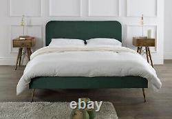 Modern New Plush Emerald 4ft6 Double & 5ft King Size Fabric Beds With Mattress