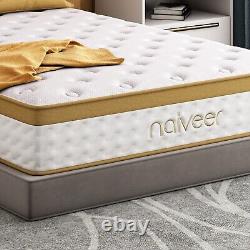 Naiveer 10 Inch King Size 5FT Premium Memory Foam Hybrid Sprung Luxury Mattress