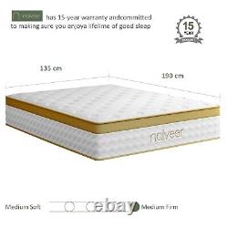 Naiveer Mattress 4FT6 Double Memory Foam Sprung Cooling & Motion Isolation Tech