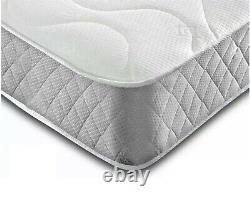 New Memory Foam Sprung Mattress Quilted Cover Grey Border
