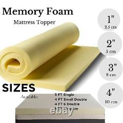 Orthopaedic Memory Foam Mattress Topper 1 to 4 Thick All Sizes Available