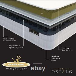 Ostalo Ultra Gen Memory Foam Hybrid Black Border Mattress UK Sizes