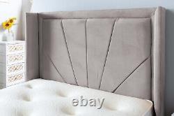 Ottoman Storage Gas Lift Bed Frame, Velvet Upholstered & Memory Foam Mattress