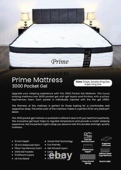 Prime Mattresses 3000 Pocket Gel Springs with a Gel layer-Pillow Top/Memory Foam