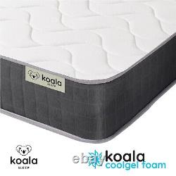 QUILTED Cool Blue Sprung Foam Mattress 3ft Single 4ft 4ft6 Double 5ft King 6ft