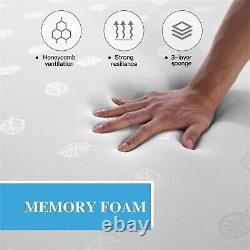 Single Memory Foam 4.3 inch Soft Mattress Medium Firm Breathable Knitted