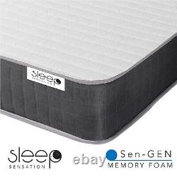 Sleep Easy Memory Foam Mattress Sprung Mattress 3ft Single 4ft6 Double 5ft 6ft