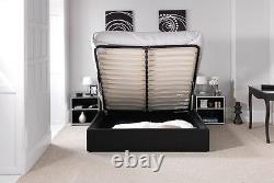 Storage Ottoman Gas Lift Double Or King Size Leather Bed + Memory Foam Mattress